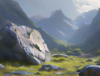 在一片静谧的山谷中，隐藏着一块被岁月遗忘的石头，它静静地躺在那里，仿佛在诉说着一个古老的故事。这就是影石，一块看似普通却又蕴含着无尽奥秘的石头